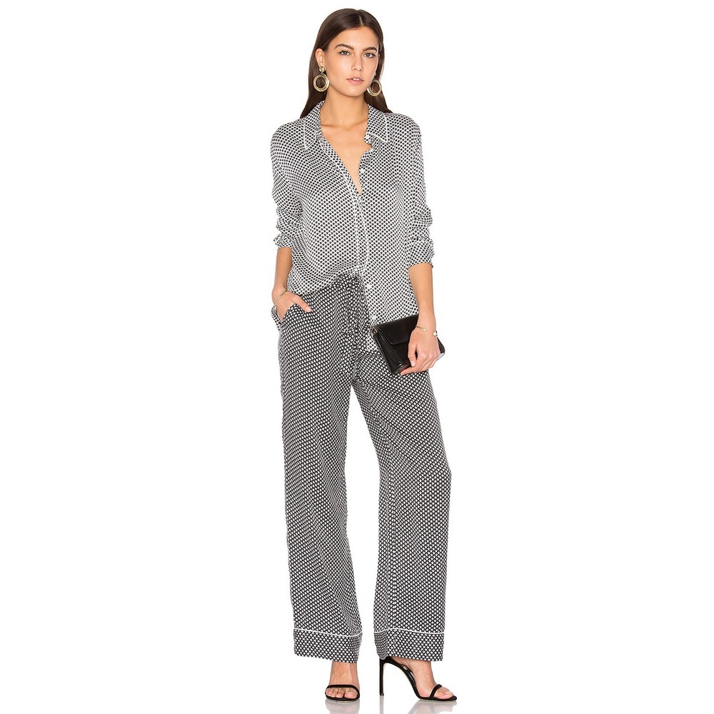 NWT Equipment x Kate Moss Avery Star Print Silk Pajama Pants‎ Size M $288